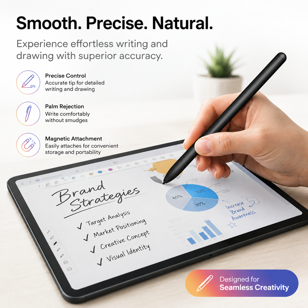 ปากกาสไตลัสทดแทน Tab S7 Pen สําหรับ Samsung Galaxy Tab S7 / S7+ / S8 / S8+ / S8 Ultra S9 S10 แท็บเล็