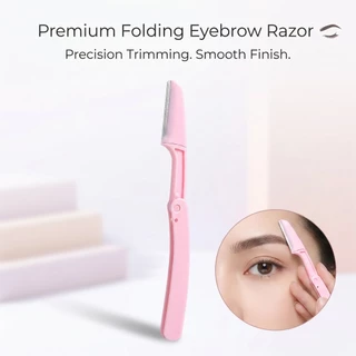 Gecomo Eyebrow Razor เครื่องโกนหนวดหน้าแบบพับได้สําหรับผู้หญิงพร้อมฝาปิด ปลอดภัย & แบบพกพา
