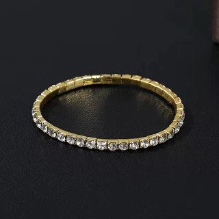ผู้หญิงStackableสร้อยข้อมือโซ่เทนนิสGold Silver ToneประกายCubic Zirconiaแฟชั่นเครื่องประดับ