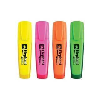 Elephant ปากกาไฮไลท์ ปากกาเน้นข้อความ รุ่น Sparkle คละสี จำนวน 4 ด้าม