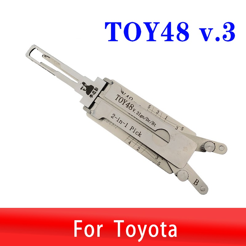 Lishi 2in1 TOY48 V.3 อุปกรณ์ถอดรหัสและกุญแจต้นฉบับ เครื่องมือช่างกุญแจ เครื่องมือเปิดประตูดูรถ สําหร