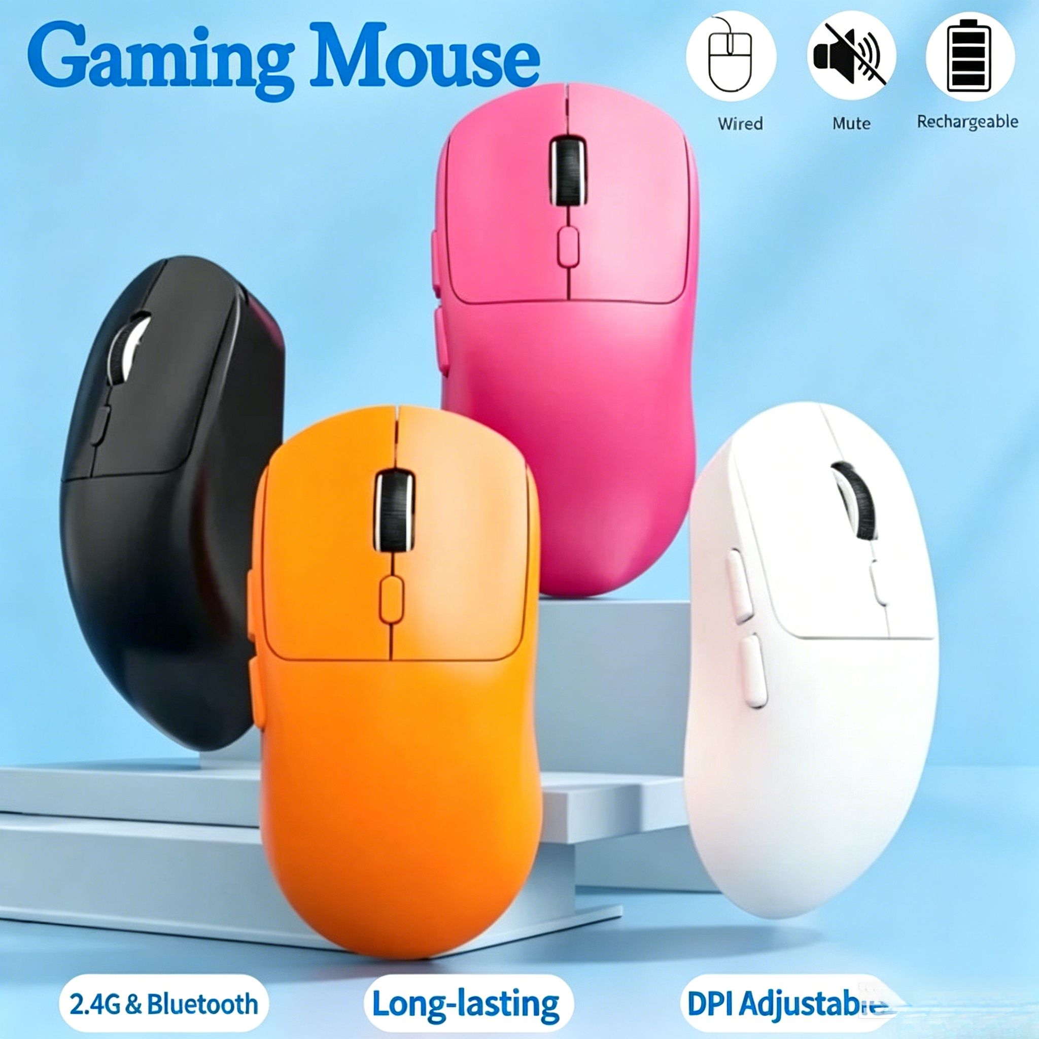 M348-Itly Tri-Mode เมาส์ไร้สาย สําหรับเล่นเกมและสํานักงาน ทํางานร่วมกับแล็ปท็อปพีซี การออกแบบสากล