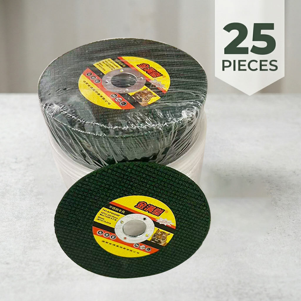 One Box PFERD-Style Steel & Stainless Steel Cutting Discs, 4 Inch x 1.0mm, 25 แผ่นต่อแพ็ค, ลายสีดํา, มาตรฐานเยอรมัน 14500 RPM