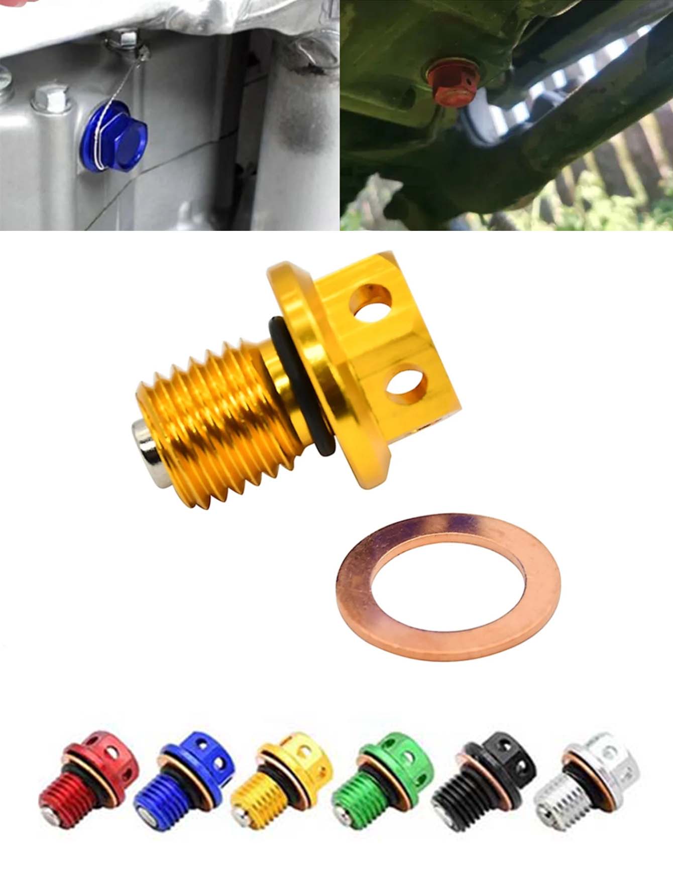 สกรูแม่เหล็กระบายน้ําน้ํามันเครื่อง M12xP1.5 สําหรับ CR125 250 250R CRF250R XR 250 600R 650L CBR1000