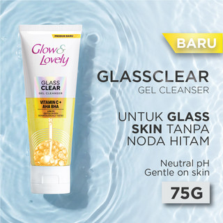 Glow & Lovely Glassclear Gel Cleanser 75GR | Sabun Cuci Muka dengan 10X Vitamin C Menyamarkan Noda Hitam dan Bekas Jerawat