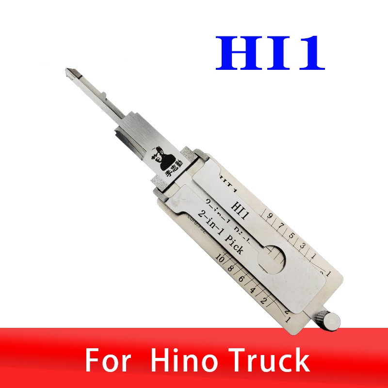 Lishi 2in1 Hino รถบรรทุกถอดรหัสประตูรถเปิดเครื่องมือช่างกุญแจ Pick