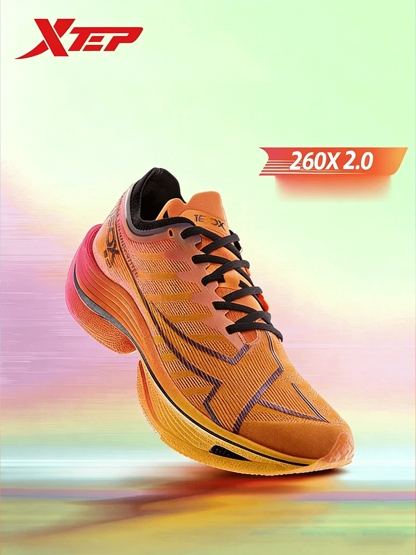 รองเท้าวิ่งแข่งคาร์บอนเพลท XTEP รุ่น 260X2.0 | รองเท้าวิ่งมาราธอนมืออาชีพสําหรับผู้ชาย ให้การเร่งควา
