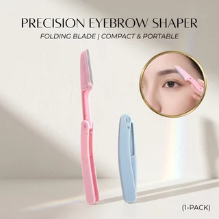 Gecomo Eyebrow Razor เครื่องโกนหนวดหน้าแบบพับได้สําหรับผู้หญิงพร้อมฝาปิด ปลอดภัย & แบบพกพา