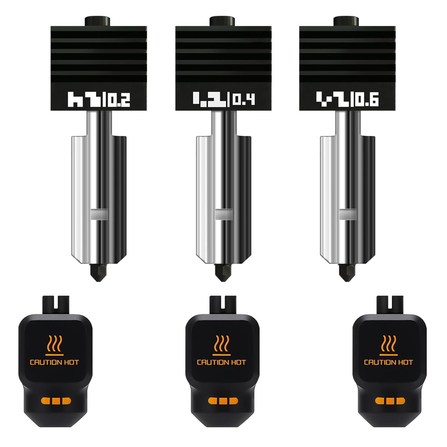 ชุด Hotend 3PK 0.2+0.4+0.6 มม. สําหรับ Bambu Lab P2S/X2D/H2D/H2S/H2C ดีไซน์กันตันและกันรั่ว สําหรับห