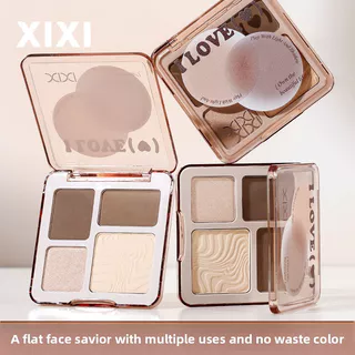 XIXI พาเลทคอนทัวร์ 4 สี – เหมาะสําหรับสวมใส่ทุกวัน, แมทธรรมชาติ, กันน้ํา, กันเหงื่อ, ติดทนนาน, สีผิวทั้งหมด, ทางเลือกอย่างเป็นทางการราคาไม่แพงแต่งหน้า