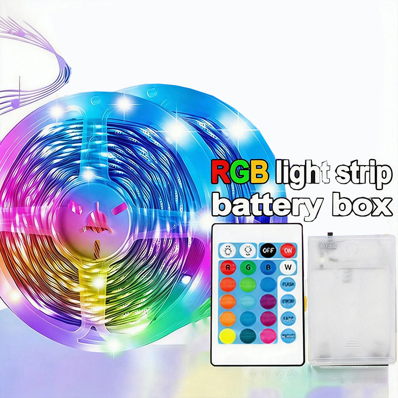 กล่องแบตเตอรี่ ไฟเส้น LED RGB 10 เมตร พร้อมรีโมท สําหรับห้อง ห้องนอน ไฟเส้นยืดหยุ่น RGB