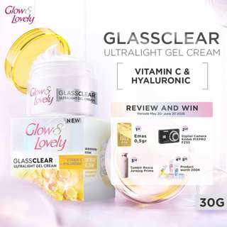 Glow & Lovely Glassclear Ultralight Gel Cream Spotless Moisturizer 30GR | Krim Pelembab Wajah yang Mencerahkan dan Menyamarkan Noda Hitam