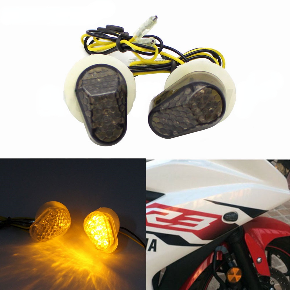 รถจักรยานยนต์ไฟเลี้ยว LED และแผง, 2x ปุ่มอ่อนนุชประเภทสําหรับ R15 R3 Sniper Aerox SZ150 GSX R150