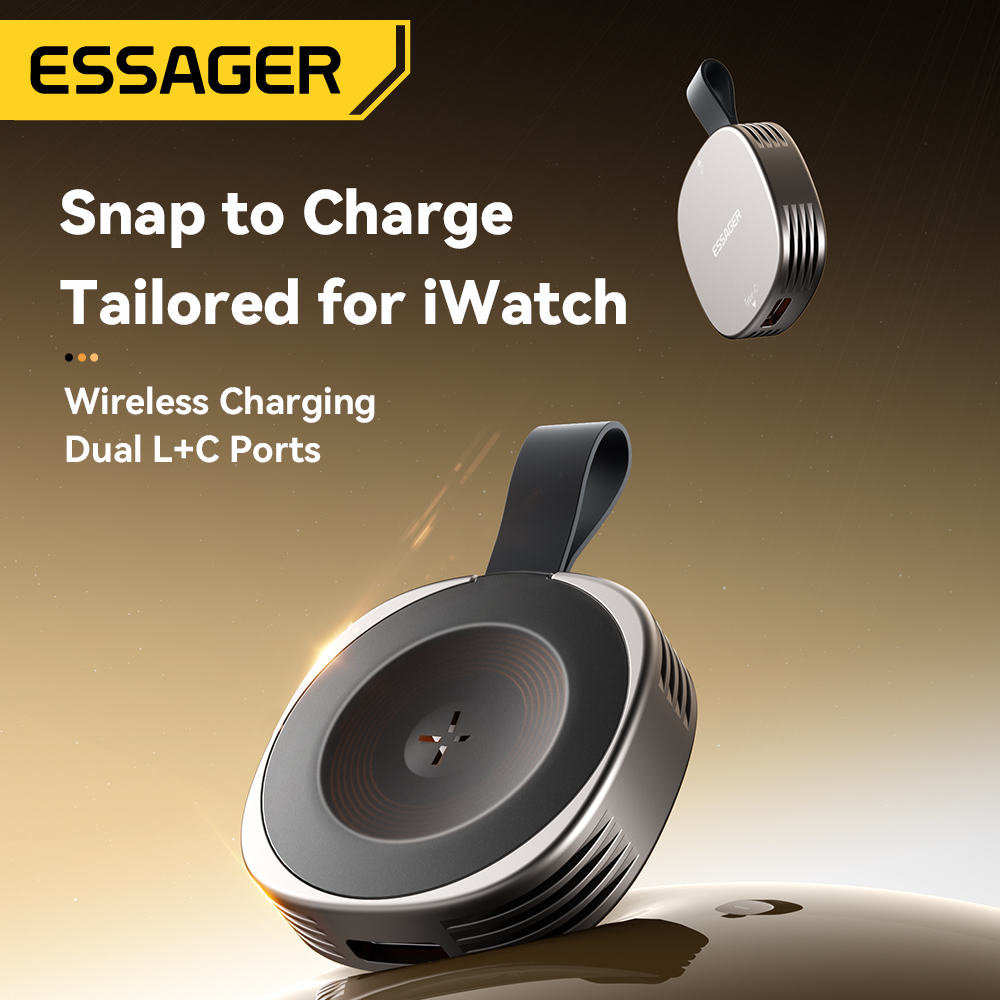 Essager ที่ชาร์จไร้สายแม่เหล็กสําหรับ Apple Watch 8 7 6 5 4 3 2 SE ที่ชาร์จแม่เหล็กแบบเร็ว USB Type C พกพาสะดวก สําหรับ iWatch Ultra