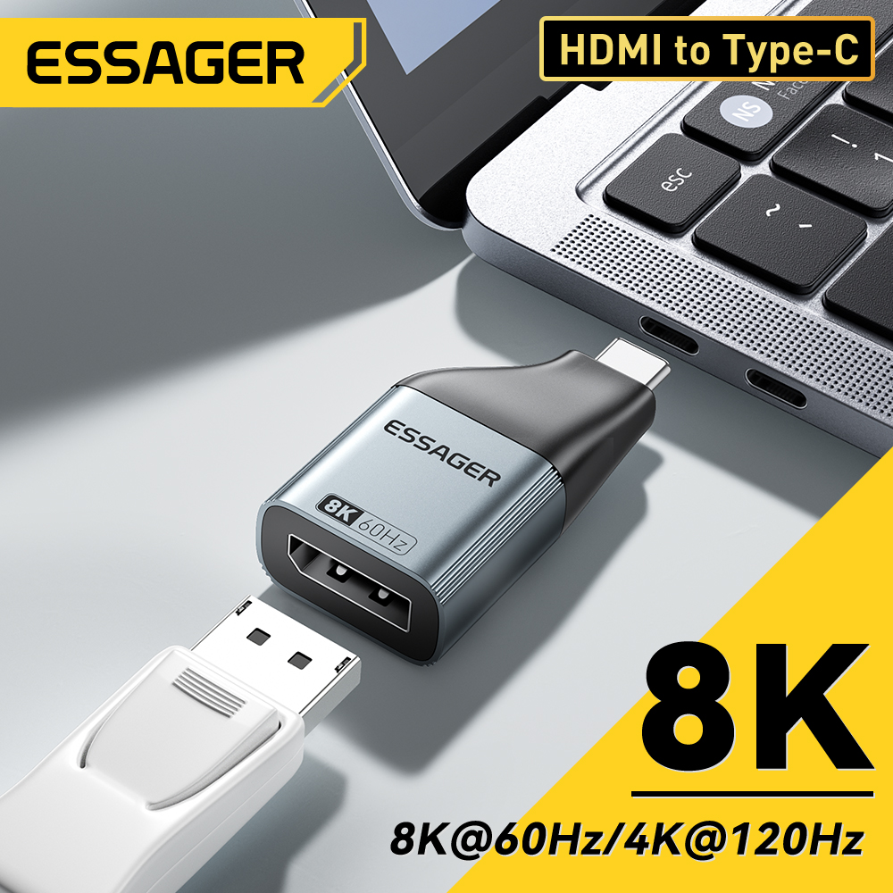 อะแดปเตอร์ Essager USB C เป็น HDMI ความละเอียด 4K 60Hz สําหรับ Huawei P40 Mate 30 Pro MacBook และทีว