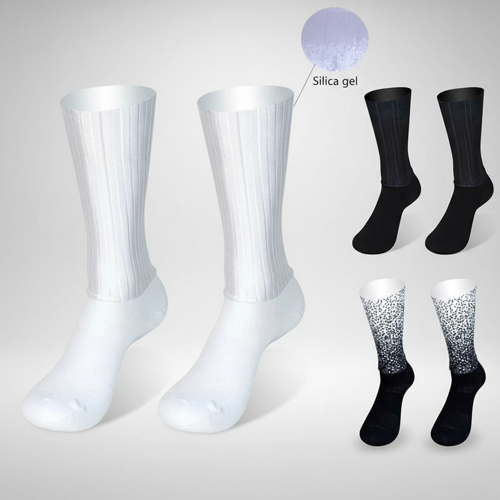 ถุงเท้าปั่นจักรยาน Aero Dynamic Silicone-Grip Pro - ถุงเท้าจักรยาน Unisex สําหรับทีม