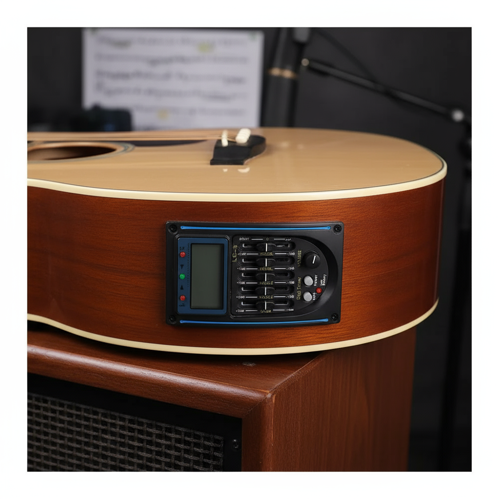 ปรีแอมป์ LC-5 สําหรับกีตาร์โปร่ง – อีคิว 5 แบนด์, ปิ๊กอัพเพียโซ, และจูนเนอร์ในตัว