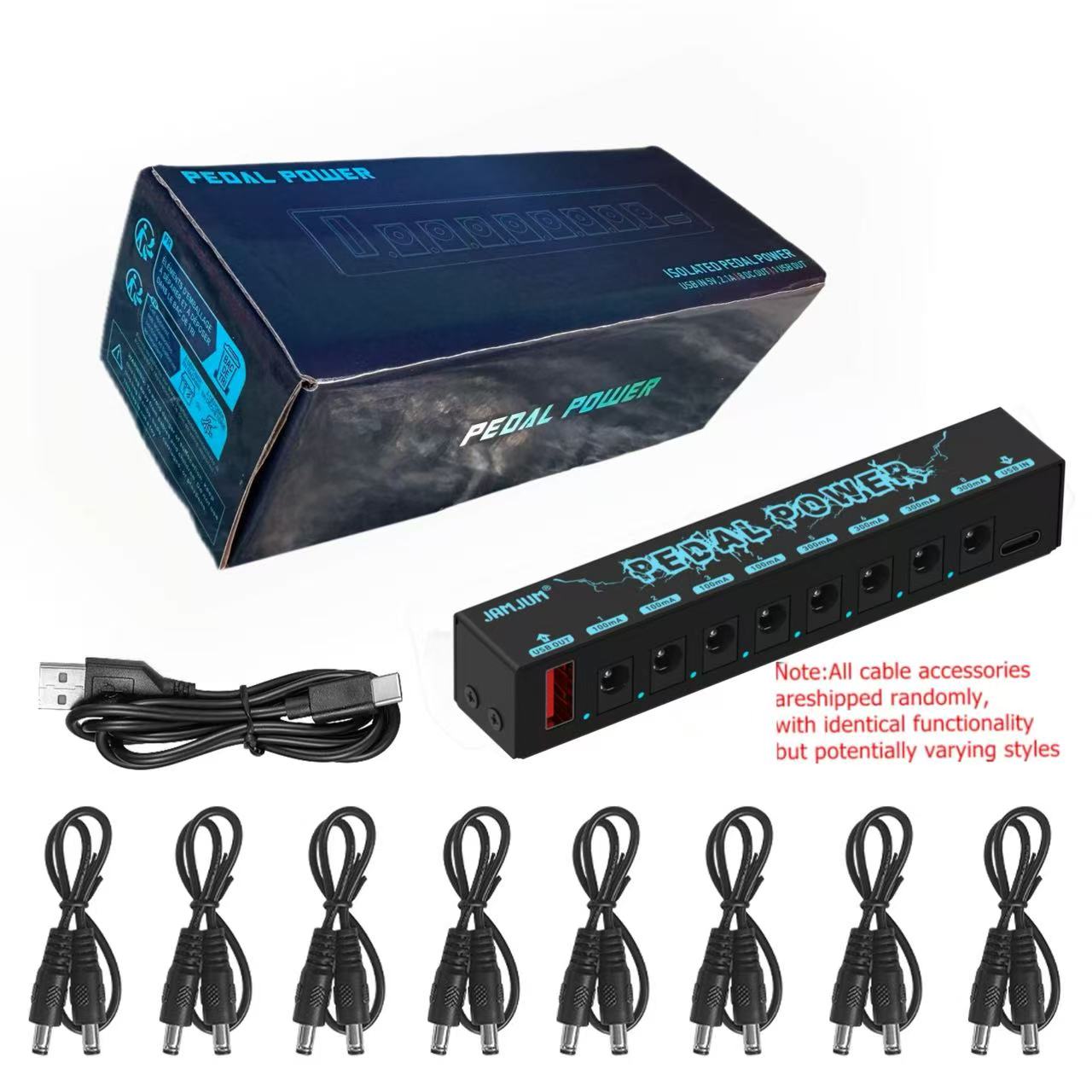 แป้นเหยียบเอฟเฟคกีตาร์ 8 แยก DC 9V 100mah หรือ 300mah USB 5V เอาท์พุท แบบพกพา อุปกรณ์เสริม สําหรับกีตาร์ไฟฟ้า