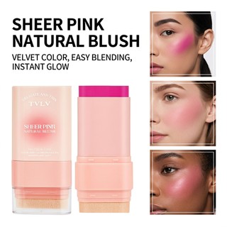 TVLV Matte 6-Color Solid Blush Stick Natural Nude Makeup Lipstick Multi-Use Waterproof Sweat-Resistant Rouge Blush Cream Choice Official Spring Renewal 15g 