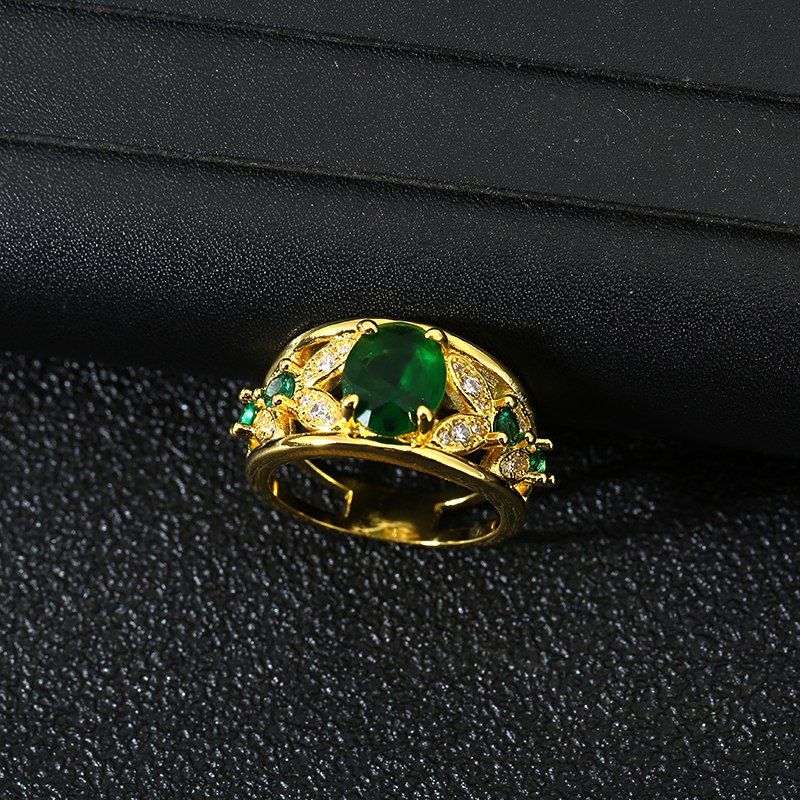 แหวน พลอยเทียม ดอกไม้สําหรับผู้หญิงงานแต่งงานของขวัญเครื่องประดับแฟชั่นหรูหรา - รูปที่ 2