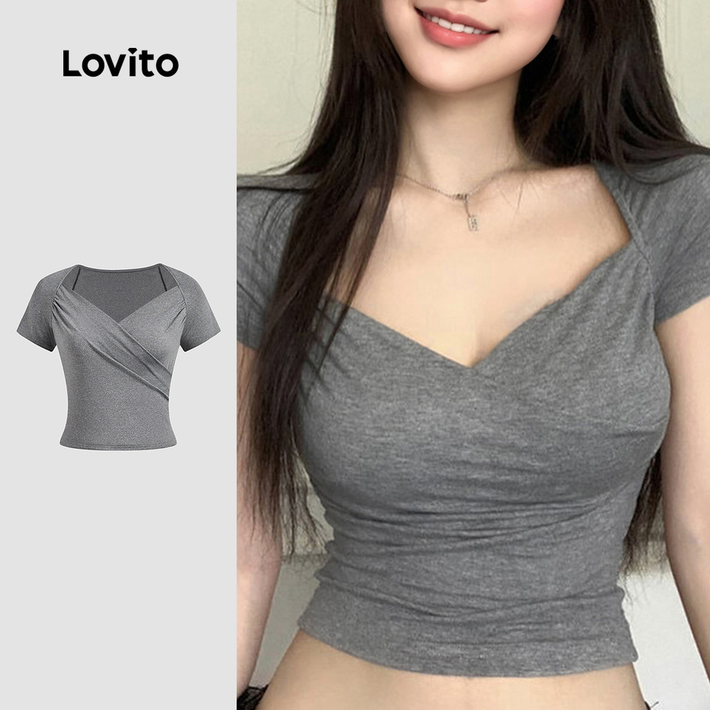 เสื้อยืดแขนสั้น คอปกหัวใจ สไตล์โมเดิร์น TSB131PBD1266