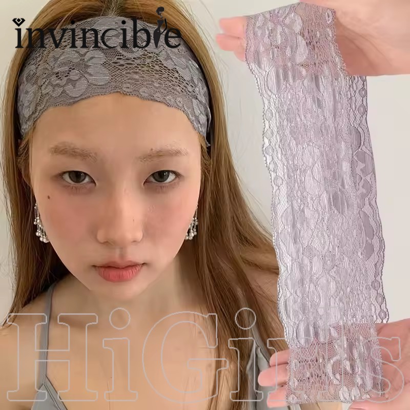 ลูกไม้ดอกไม้ยืดหยุ่นหวานฝรั่งเศสนัวเนียคาดศีรษะ