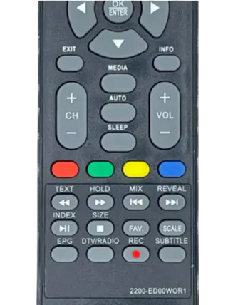 รีโมท Worldtech 📺 รหัส 2200-ED00WOR1 | สำหรับโทรทัศน์จอ LCD/LED | ใช้ได้ทันที ไม่ต้องตั้งค่า