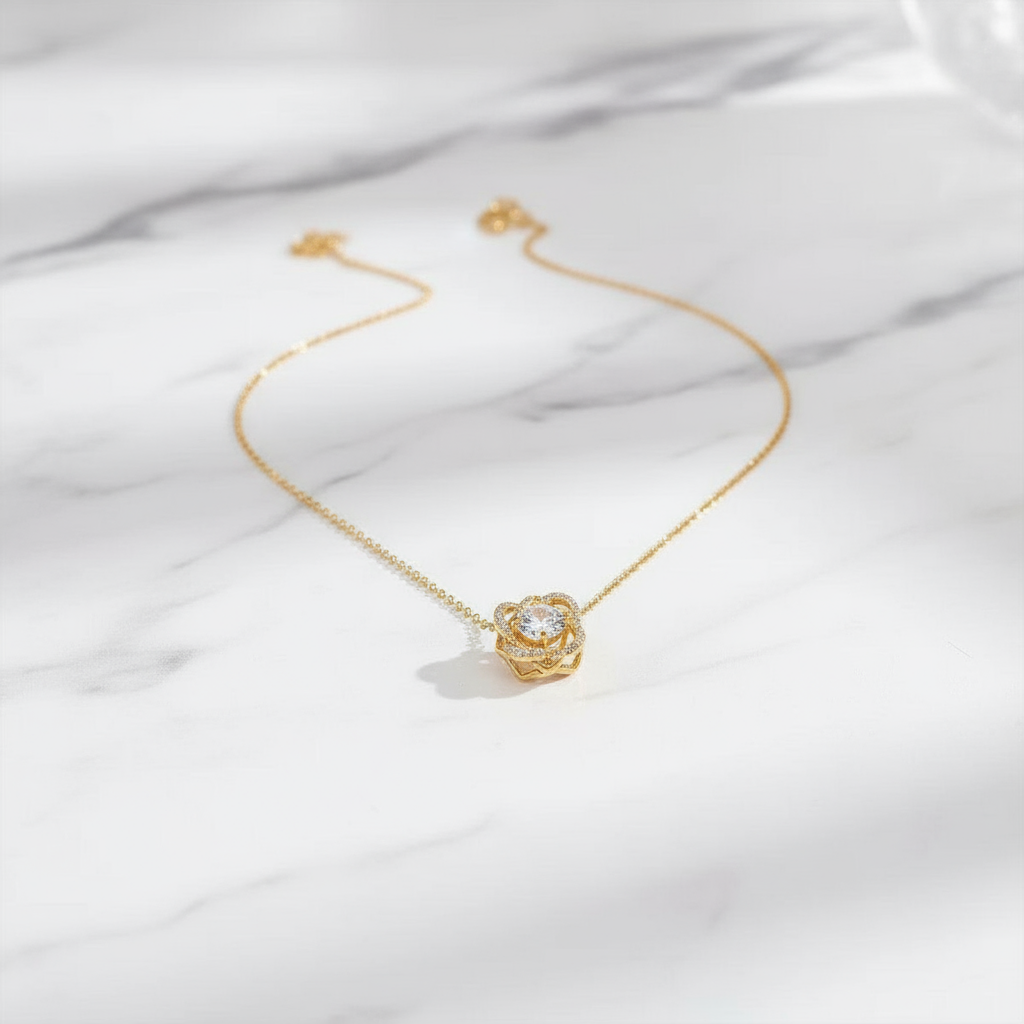 สร้อยคอจี้ Eirin ทองคํา 18K สําหรับผู้หญิง เครื่องประดับแฟชั่นพร้อมกล่องของขวัญ