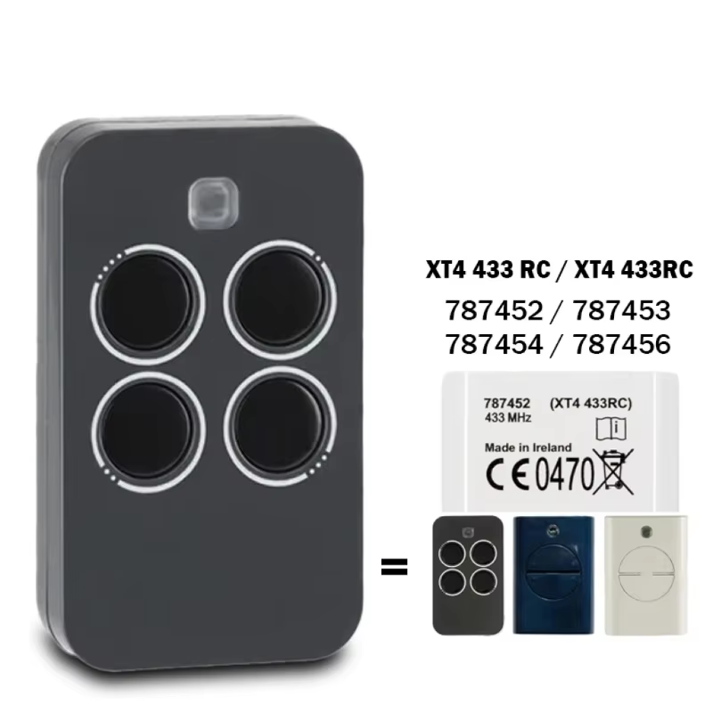 รีโมทประตูโรงรถสําหรับ FAAC XT4 433 RC, เครื่องส่งสัญญาณรหัสกลิ้ง 433.92MHz