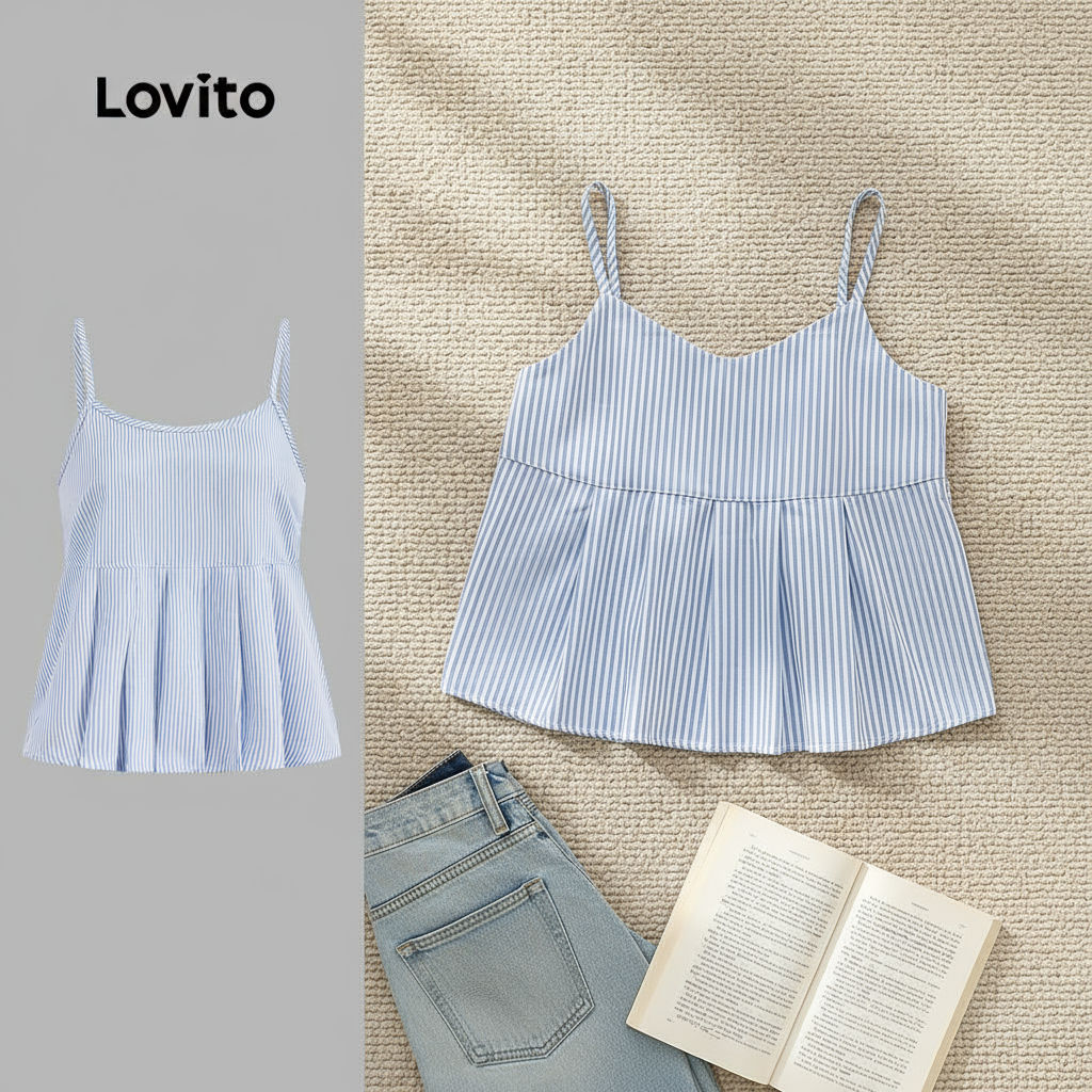 (Fashion_2) Lovito เสื้อกล้ามซิปลายทางลําลองสําหรับผู้หญิง L128ED209