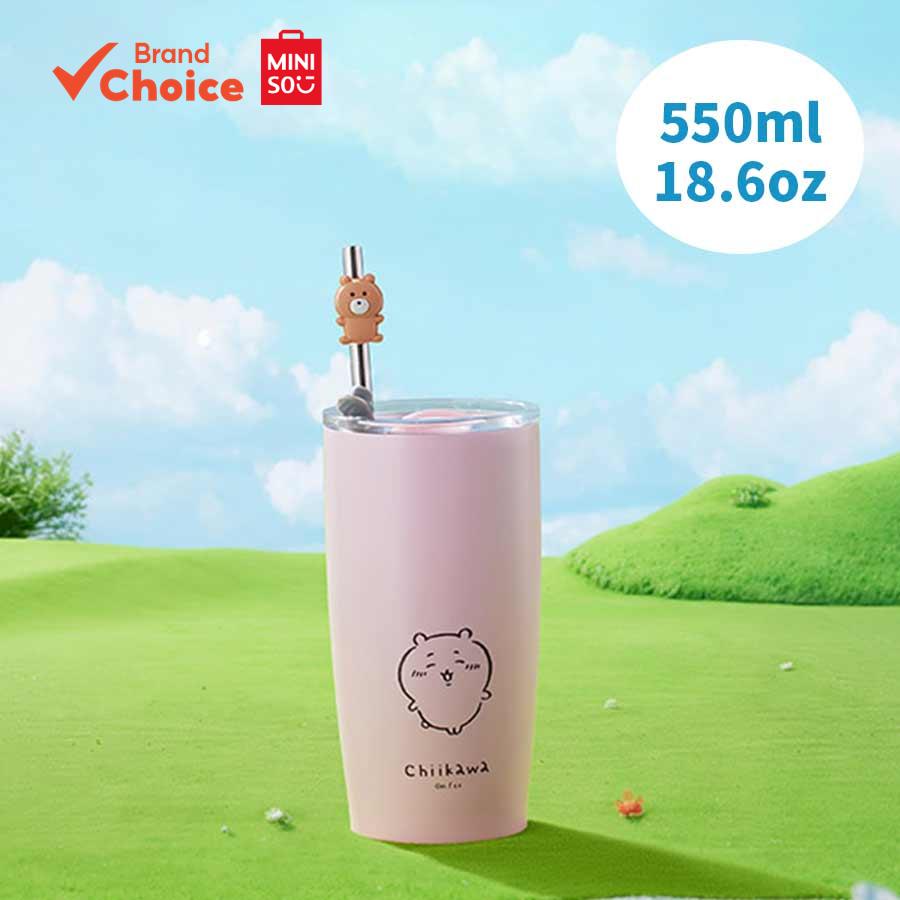 MINISO ซีรีส์ chiikawa - ถ้วยสแตนเลส chiikawa ทนทาน พร้อมหลอด ขนาด 550 มล. แก้วน้ําน่ารัก ความจุขนาดใหญ่ กระติกเดินทาง พกพาสะดวก ถ้วยเก็บอุณหภูมิ ขนาด 7 ซม. x 7 ซม. x 17 ซม.
