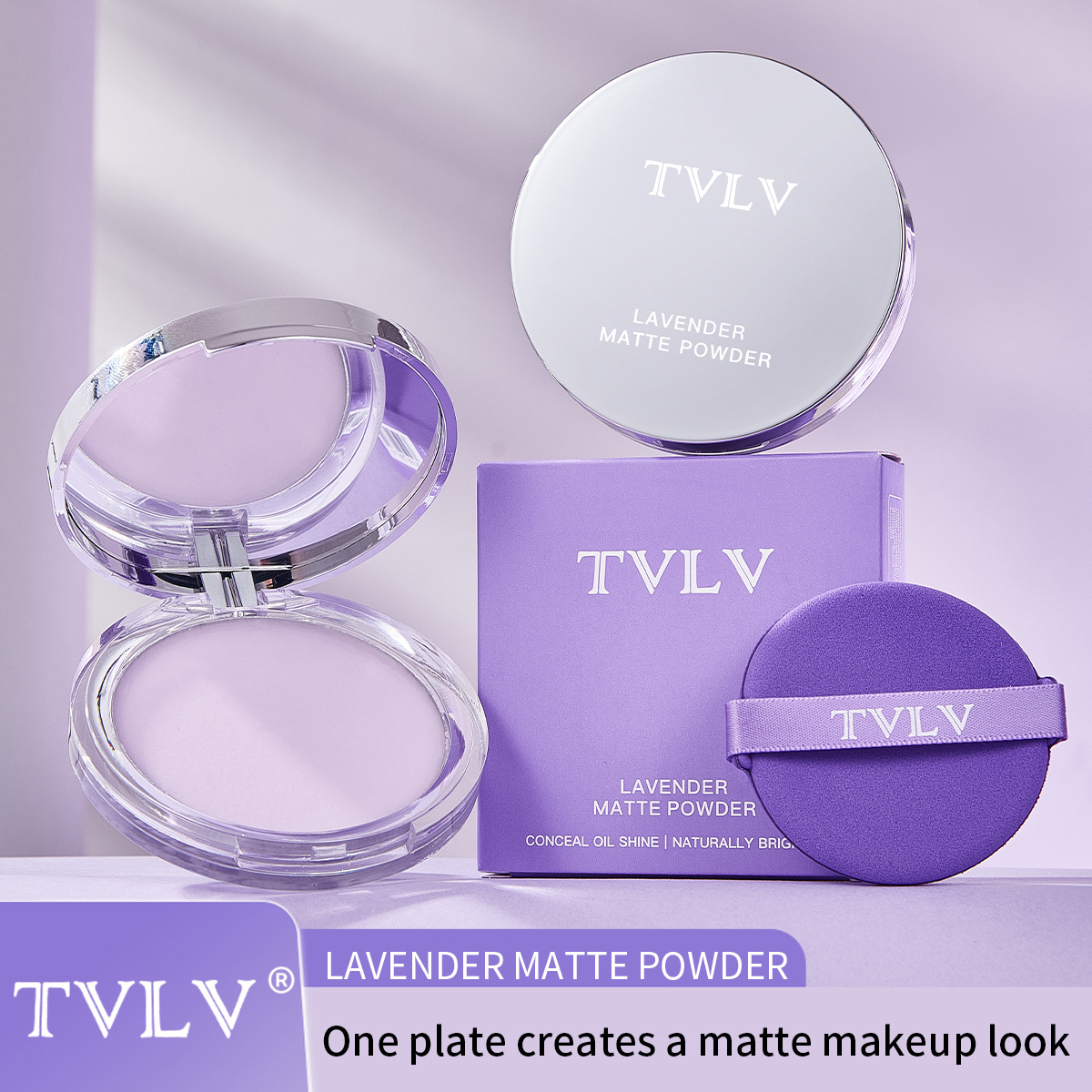 แป้งฝุ่นเซ็ตติ้ง Cross TVLV Lavender Summer ควบคุมความมัน - กันน้ํา กันเหงื่อ ไม่ละลาย ไม่เป็นคราบ เมคอัพดูธรรมชาติ