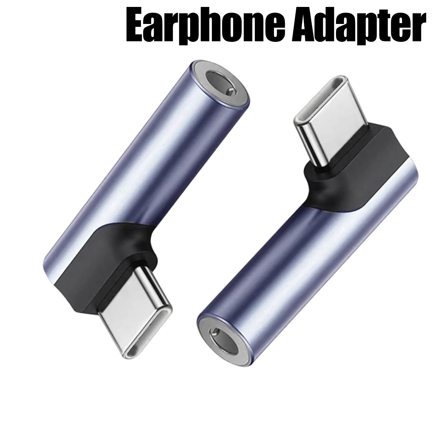 USB-C ถึง 3.5 มม. 90° อะแดปเตอร์หูฟังแจ็คข้อศอกไฮไฟสําหรับ Samsung Xiaomi Android