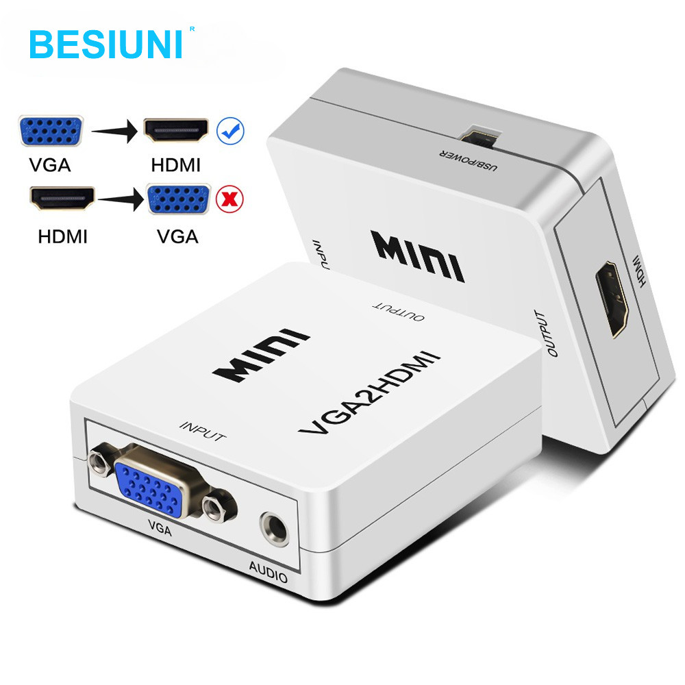 ตัวแปลง VGA เป็น HDMI ตัวแยกสัญญาณ HDTV กล่องวิดีโอ VGA2HD 1080P สําหรับโน้ตบุ๊ก พีซี โปรเจคเตอร์