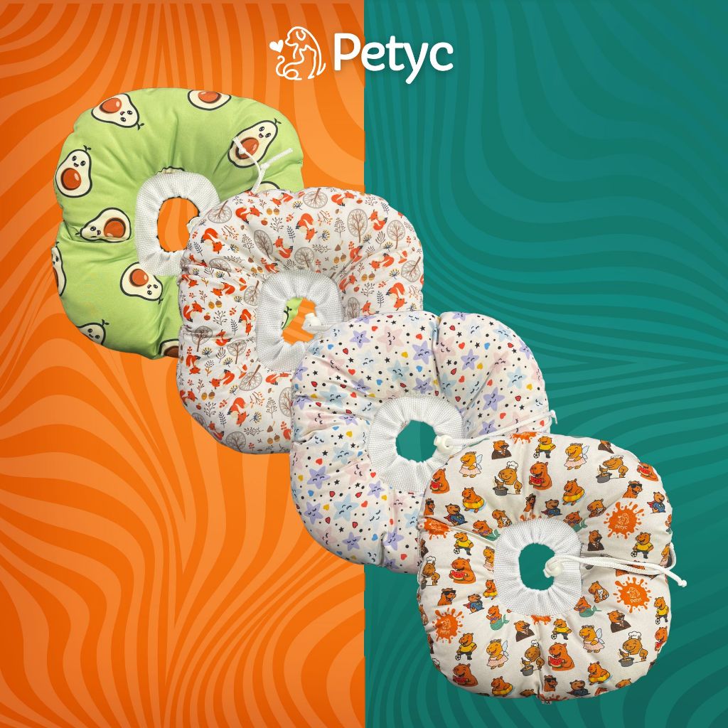 ปลอกคอเอลิซาเบธแบบปรับได้สําหรับสุนัขแมวโพสต์ศัลยกรรม Soft Hypoallergenic Prints
