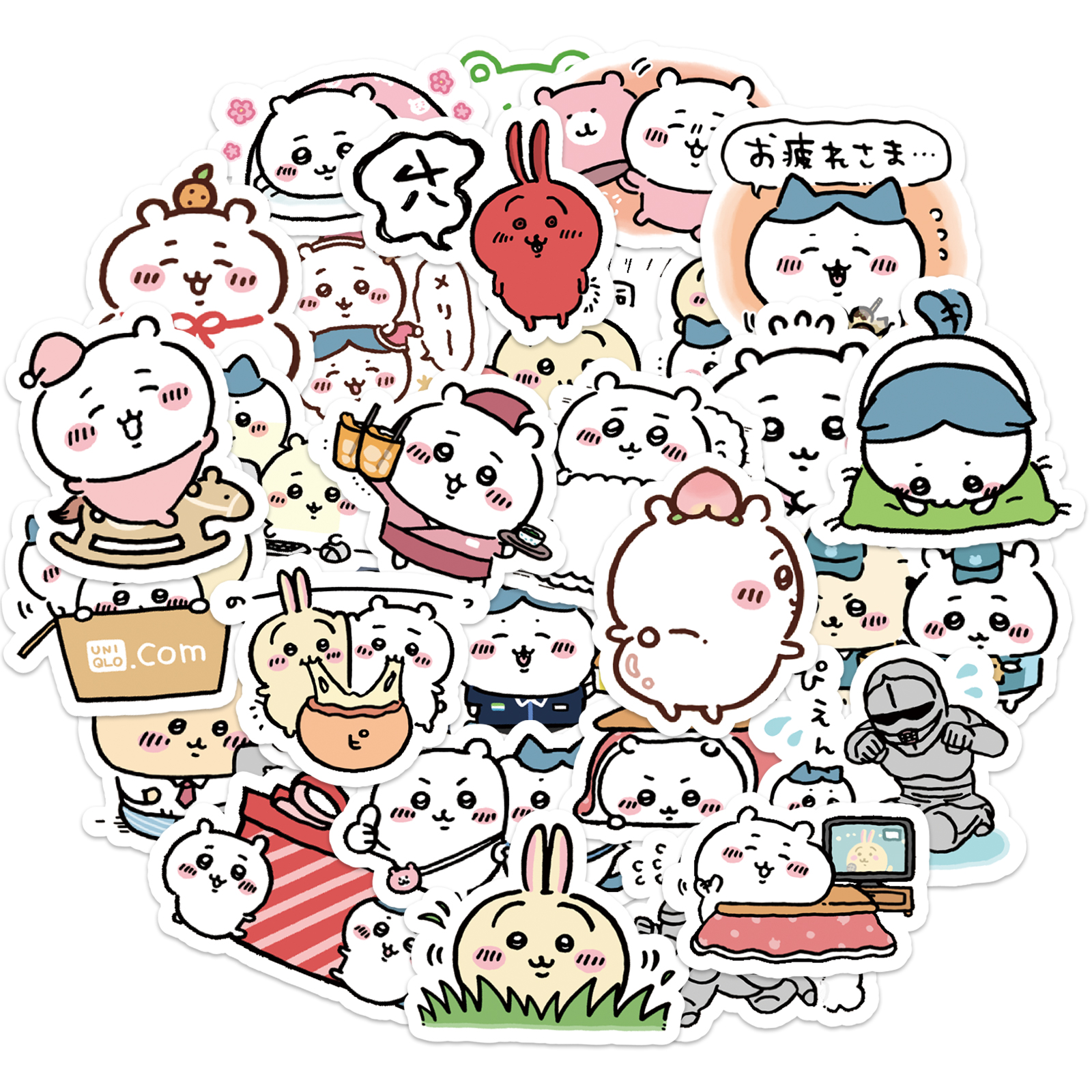สติ๊กเกอร์ Chiikawa 100 ชิ้น - วัสดุไวนิลกันน้ำ สำหรับโน๊ตบุ๊ค, ขวดน้ำ & โทรศัพท์ (ของขวัญน่ารักสำหรับสาว ๆ / นักเรียน)