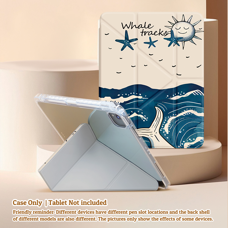 ฝาครอบอะคริลิกน้ําหนักเบาพร้อมฟังก์ชันพับตัว Y สําหรับ iPad Pro 11 นิ้ว 2024 และ iPad Air 6 ปี 2024 