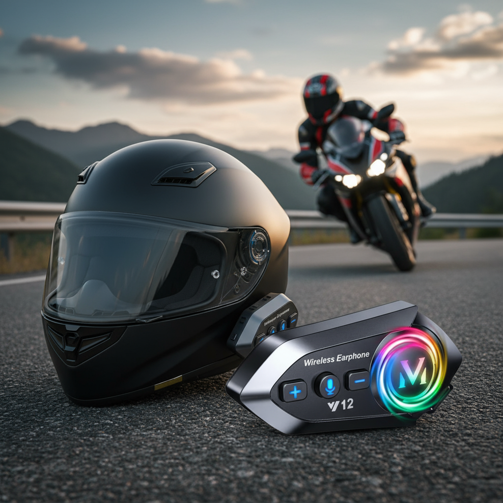 Y12ro หมวกกันน็อค Bluetooth 5.4 หูฟังมอเตอร์ไซค์ 500M อินเตอร์คอมไร้สาย กันน้ํา IPX6 ตัดเสียงรบกวน ไ