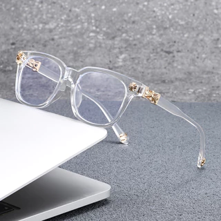 Anti Blue Light แว่นตาสําหรับผู้ชายและผู้หญิงกล่องกรอบคลาสสิก Non Prescription Optical แว่นตา