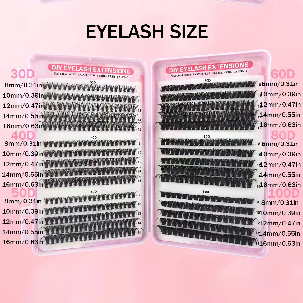 30/40/50ชิ้น Mixed Lash Clusters, ขนตาปลอมธรรมชาติสไตล์คลัสเตอร์ต่อหนังสือ - รูปที่ 4