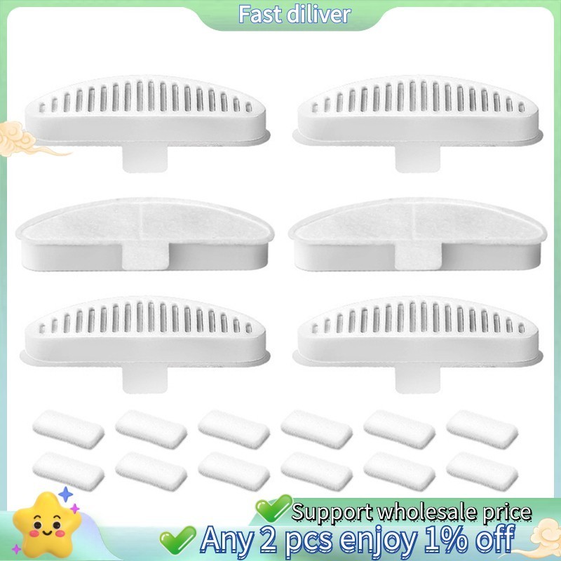Uahpet เปลี่ยนตัวกรองสี่ชั้นกรองติดตั้งง่าย 6 ชิ้นสําหรับ 67oz 2L สัตว์เลี้ยงแมวน้ําพุ
