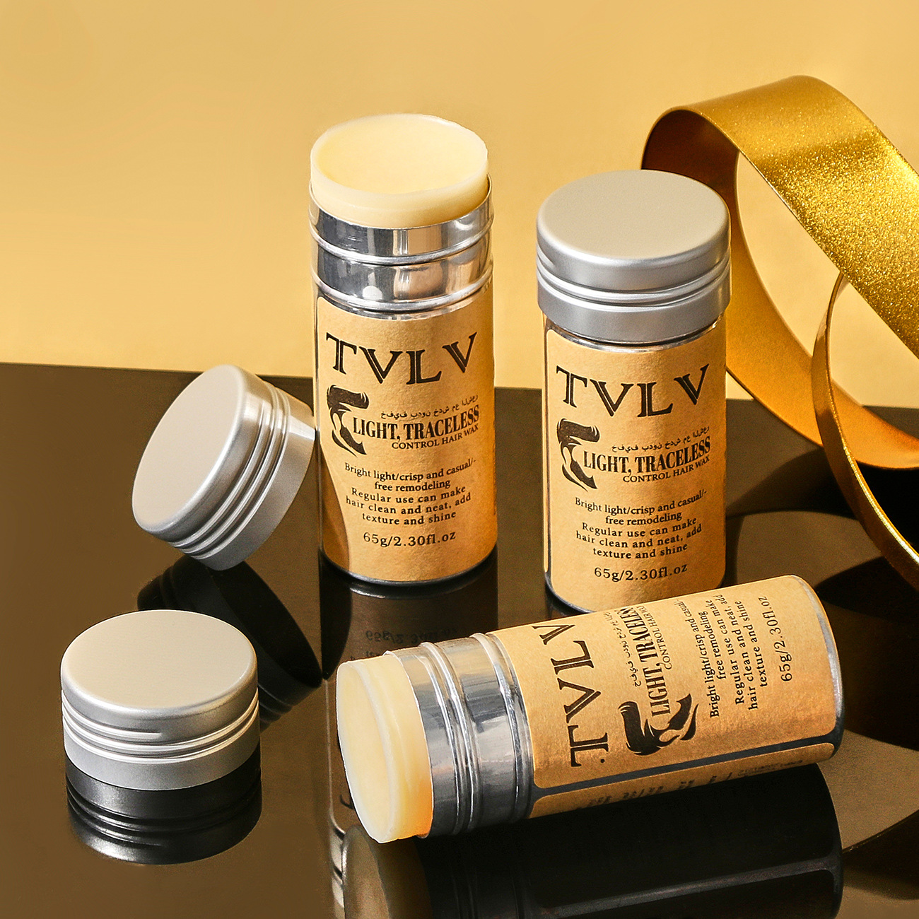 TVLV Solid Hair Wax Stick สําหรับผู้ชายและผู้หญิง, Strong Hold จัดแต่งทรงผมเจล, กันน้ําและกันเหงื่อ, Flyaways Tamer, Anti-Frizz