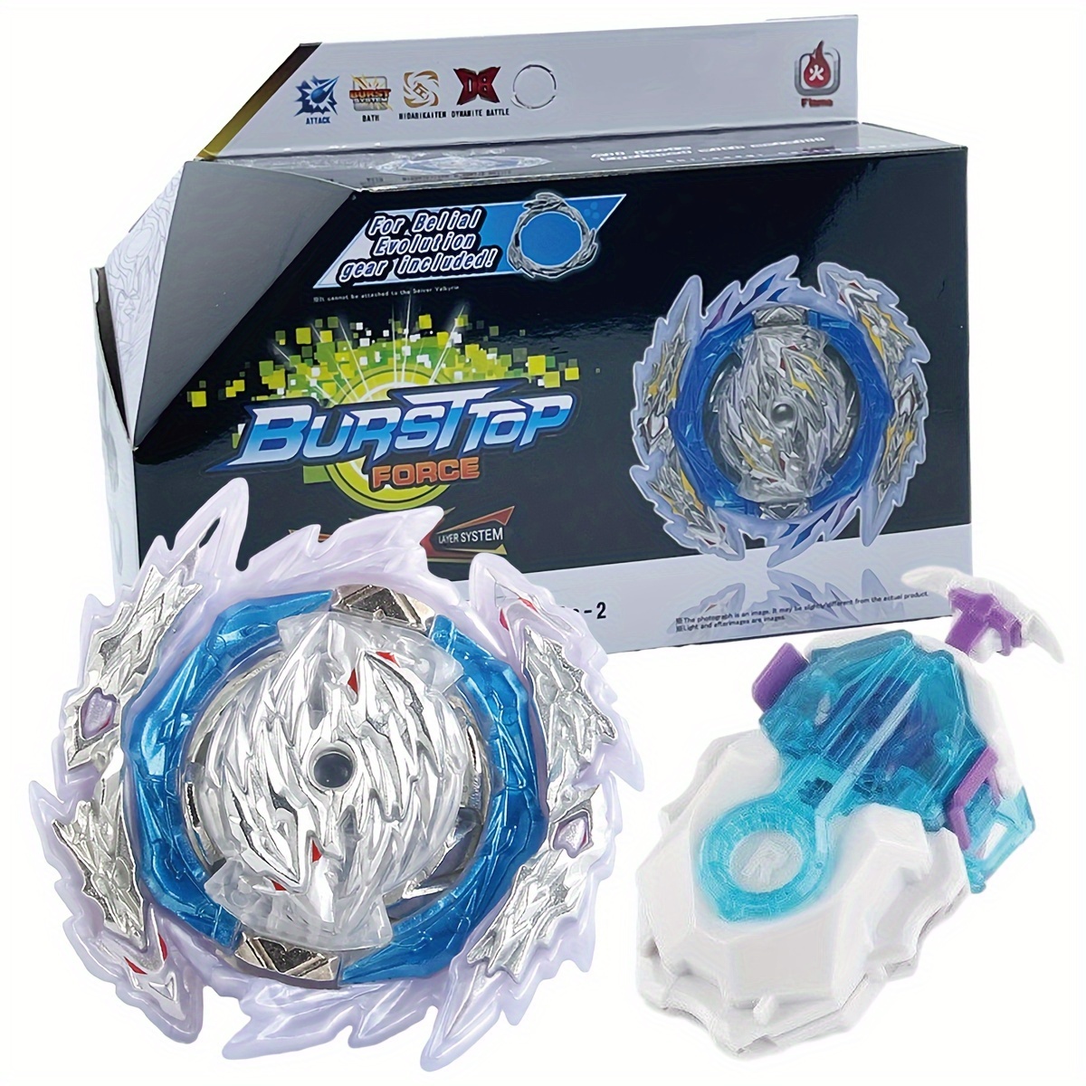Bey Battling Top Blade Battle Set, ชุด B-189 Guilty Longinus Kr MDS-2 ชุดท็อปสปินเนอร์พร้อมตัวปล่อย ของเล่นของขวัญสําหรับเด็กผู้ชาย เด็ก อายุ 6 ปีขึ้นไป สีขาว-น้ําเงิน