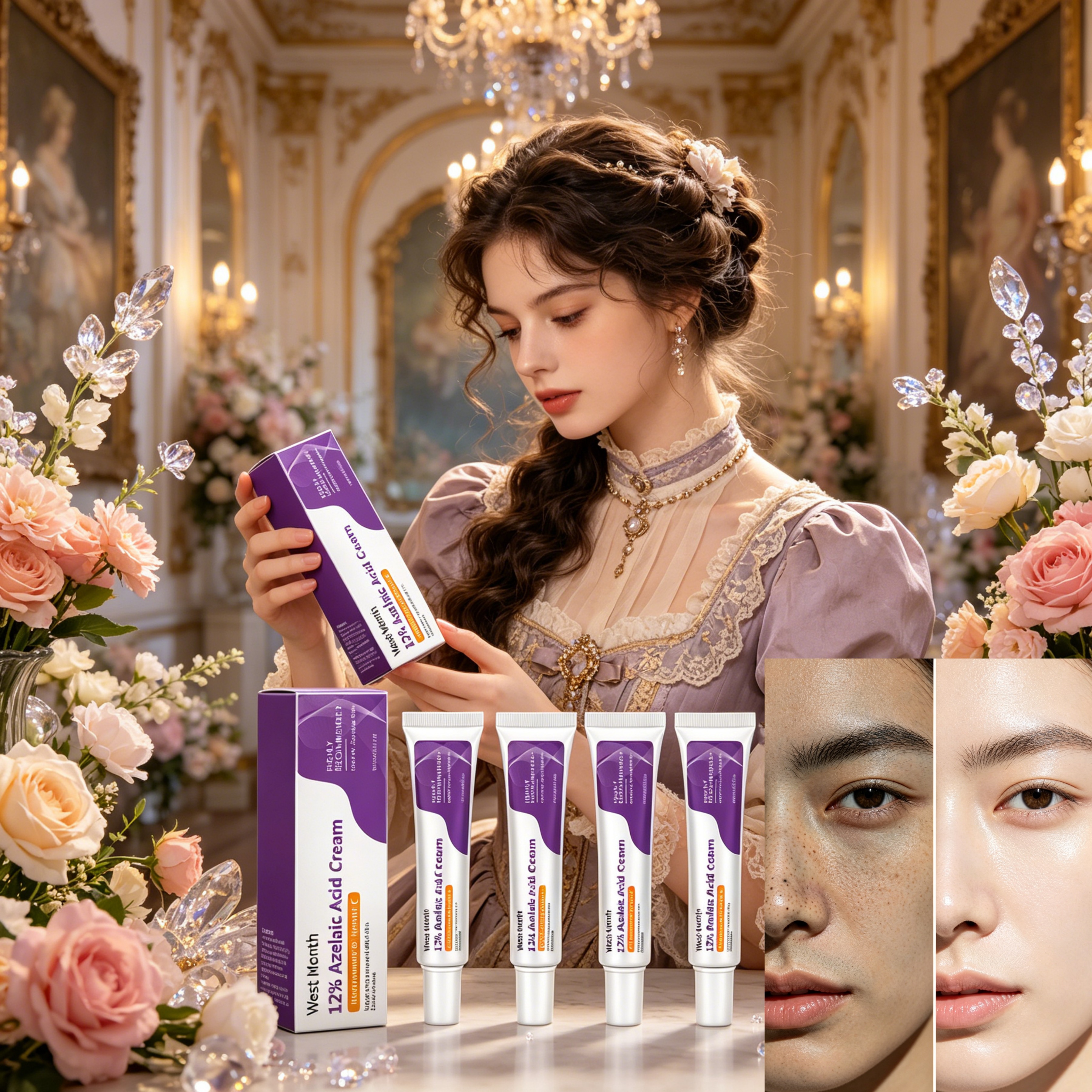 AZEILAIC 20g ครีมรักษาสิว Brightening Nicotinamide วิตามินซีครีมบํารุงผิวหน้าสําหรับ Dark Spot Redne