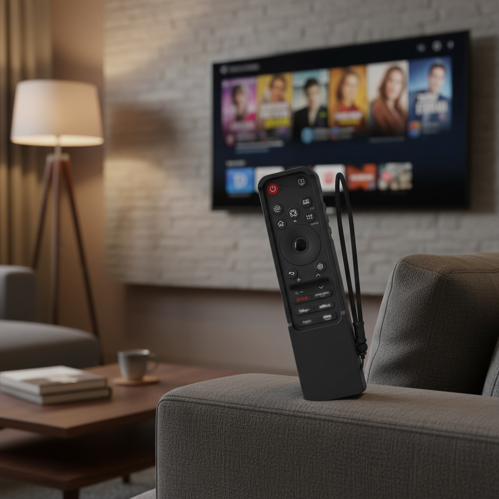 เคสซิลิโคนป้องกันสําหรับรีโมท LG MR25 GA Magic, ฝาครอบกันกระแทกกันลื่นพร้อมช่องสายคล้อง, ล้างทําความ