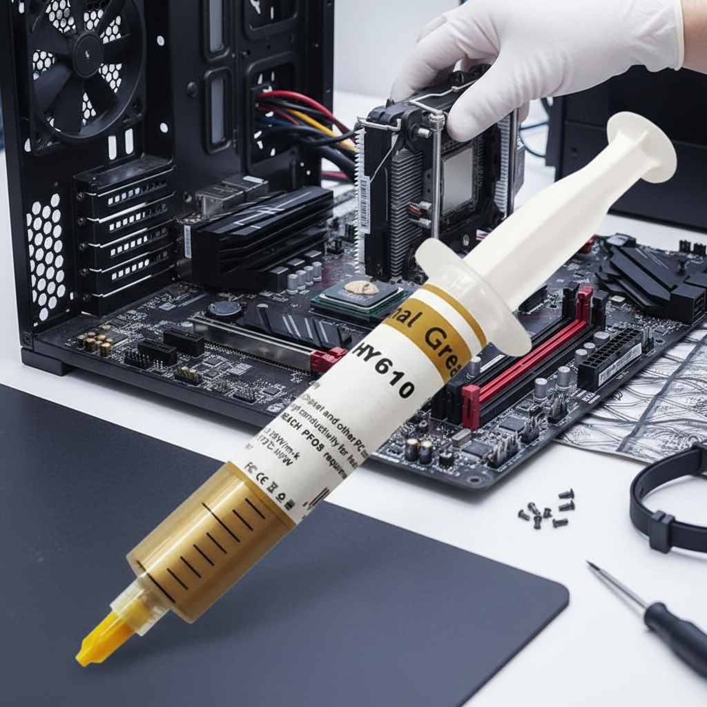 สารประกอบความร้อน HY610 Gold 30g HY883 CPU ซิลิโคนระบายความร้อนแบบหลอดฉีดยา