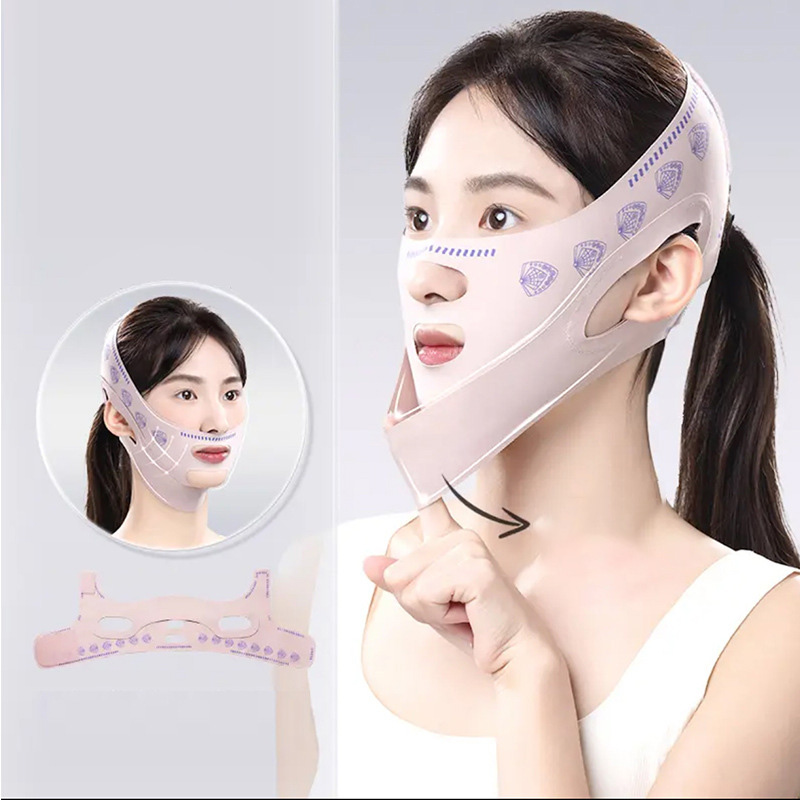 V-Line Face Lifting Band1 Set, Chin & Jawline Shaper แบบใช้ซ้ําได้สําหรับกระชับสัดส่วนและคอนทัวร์