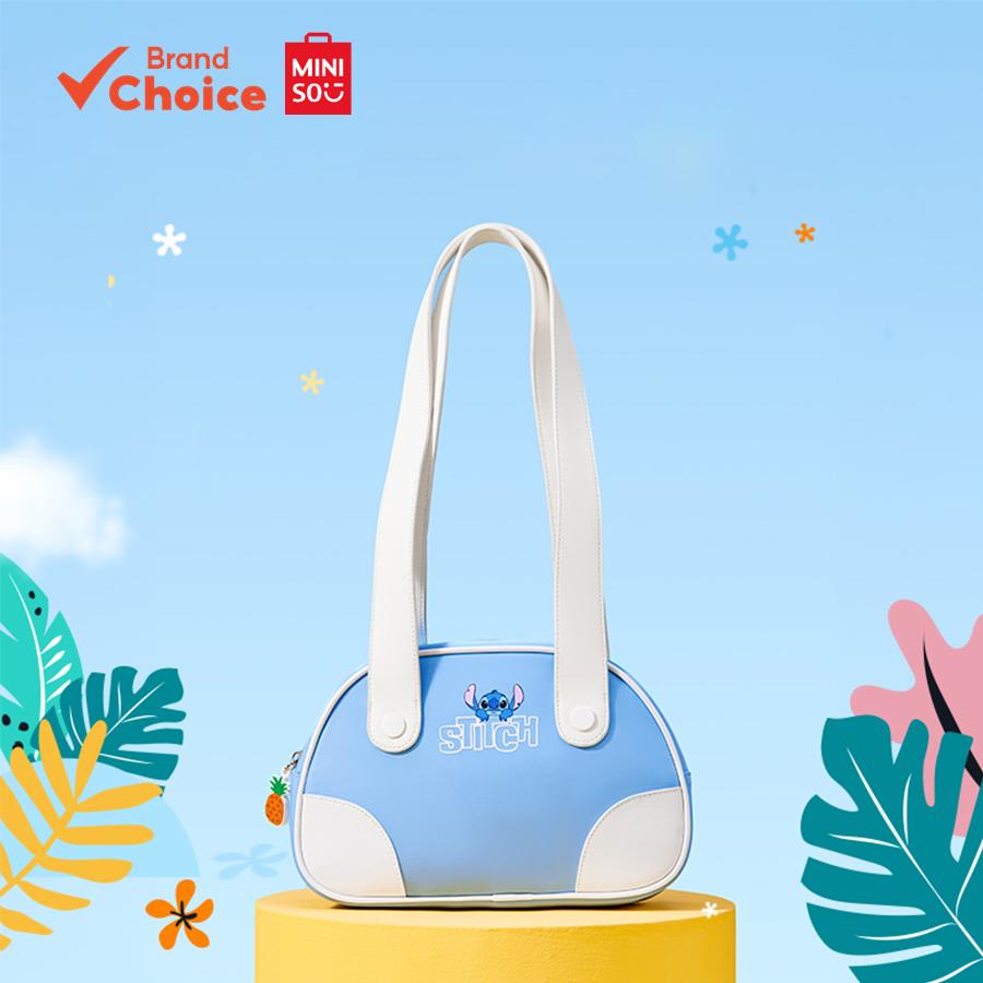 MINISO  ดิสนีย์ สติทช์ ฮาวาย ซีรีส์ - กระเป๋าโบว์ลิ่งสะพายไหล่สําหรับเดินทาง ขนาด 30 ซม. × 24 ซม.