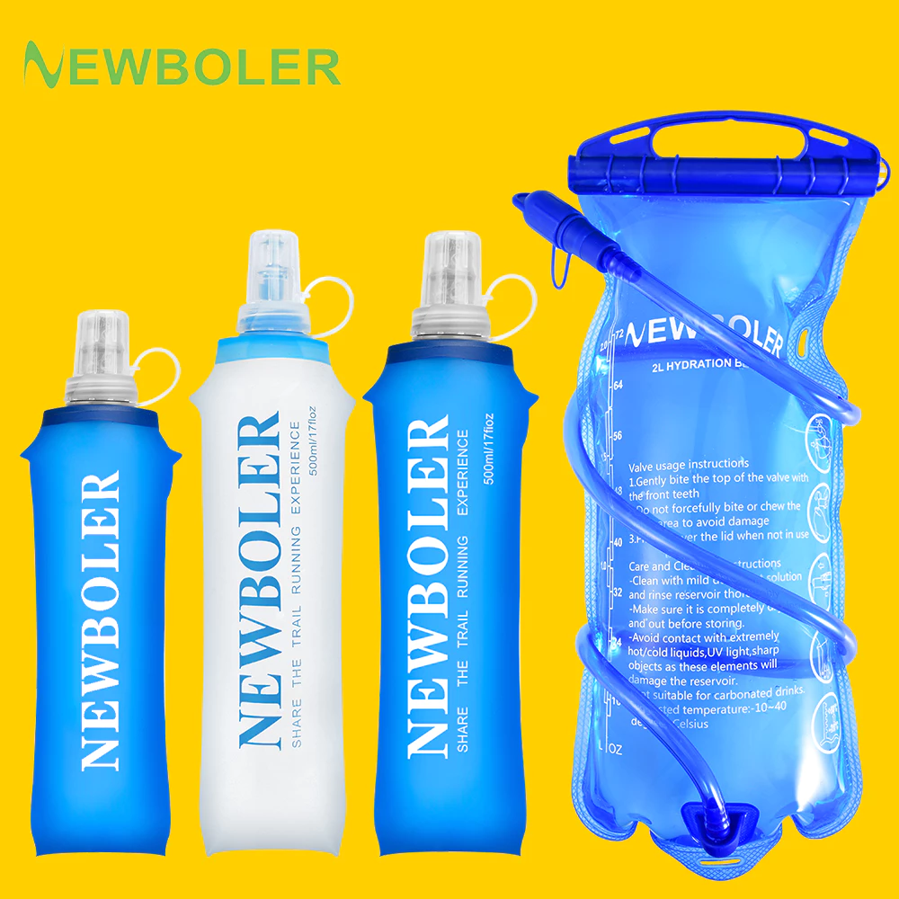 Newboler กระติกน้ํานุ่มพับได้ Bpa-Free 250Ml 500Ml Hydration Pack สําหรับเดินป่าขี่จักรยาน