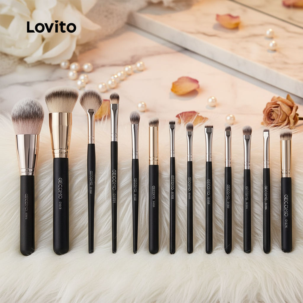 (trendy6)Lovito แปรงแต่งหน้า แปรงคอนซีลเลอร์ แปรงอายแชโดว์ แปรงเครื่องสําอาง แบบมืออาชีพ สําหรับผู้ห